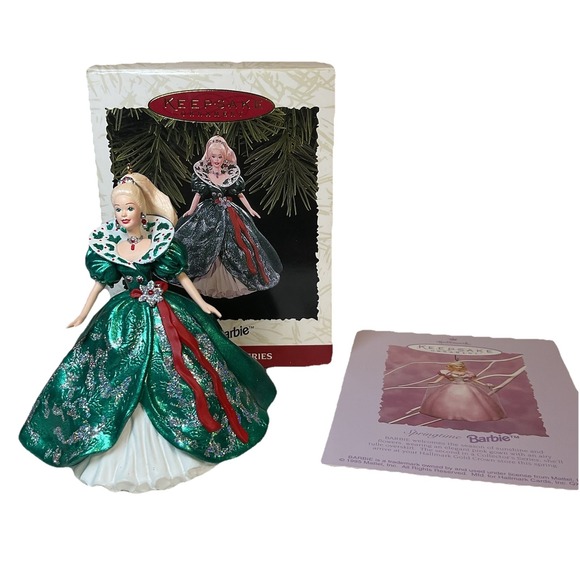 Vintage 1995 Hallmark Keepsake Holiday Barbie Collector's Series Ornament #3 - Picture 1 of 9